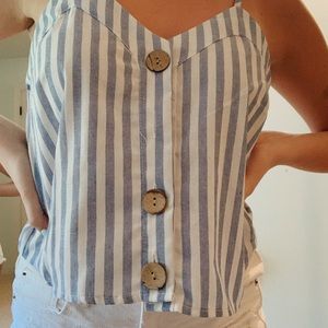Shein Striped Button Up Tank